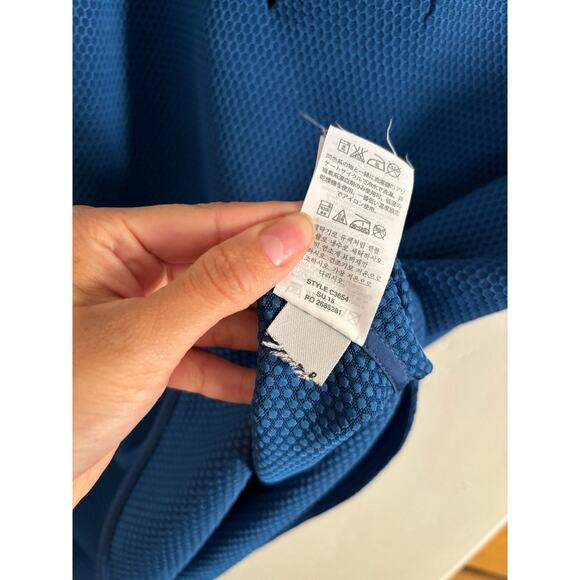 J. Crew Top Women's 2 Honeycomb Cocoon Blouse Blue Short Sleeve Relaxed fit - Picture 7 of 9